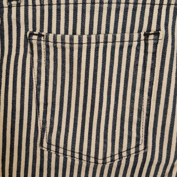 Theory Indigo and White Striped Denim 5 Pocket Jeans Shorts, Size 28 - Picture 6 of 11